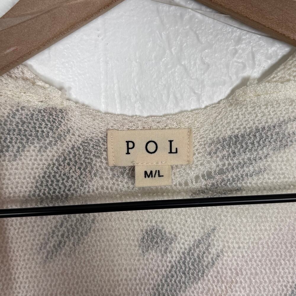 POL Abstract Print Open Front Kimono Cardigan Fringe Boho Size M/L - Picture 3 of 4